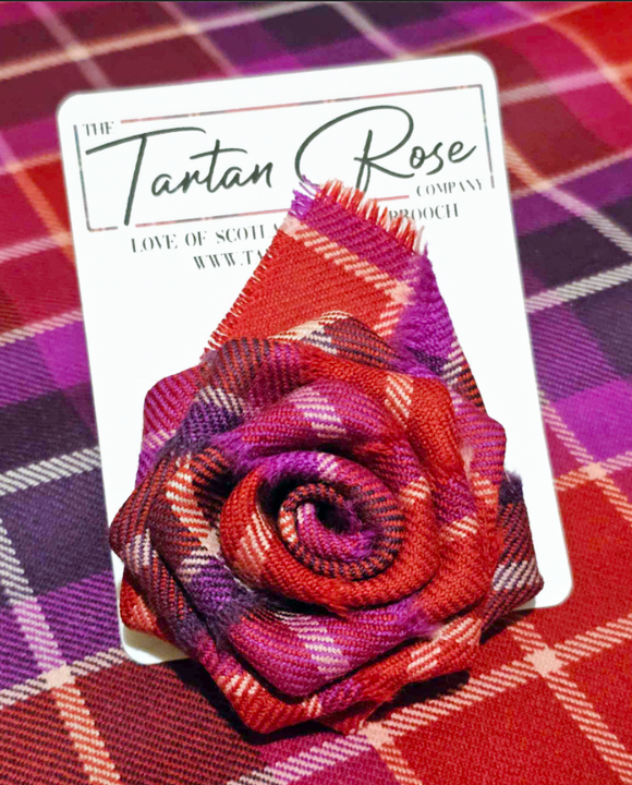 Love of Scotland Tartan Rose Brooch